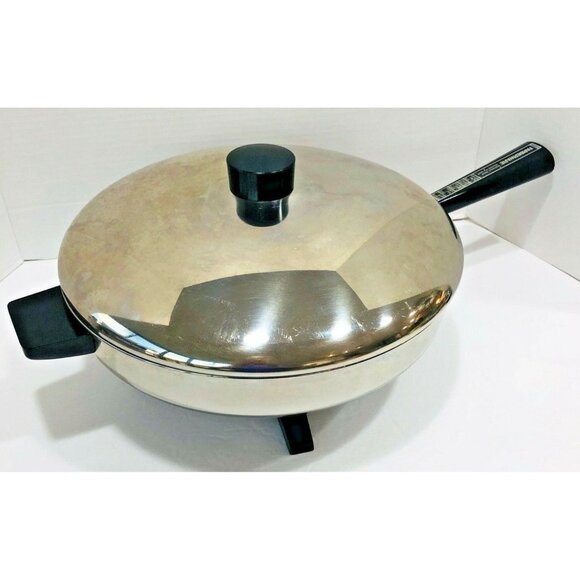 Poêle électrique Farberware 12 Pouces – Modèle 315-A – Inox – Buffet – Vintage USA